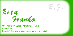 rita franko business card